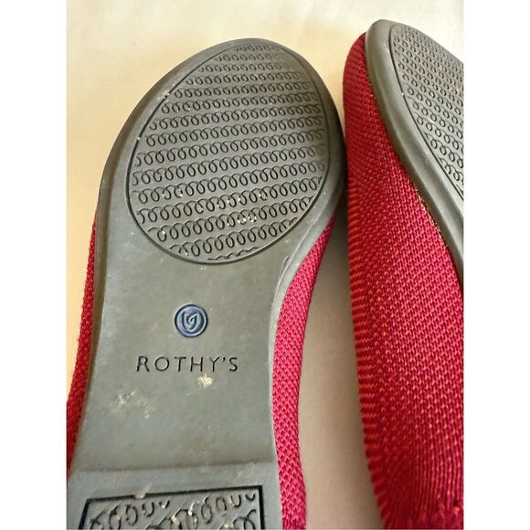 Rothy's The Flat Shoes Round Toe Red  Upper  Womens Size 6.5 - Picture 6 of 11